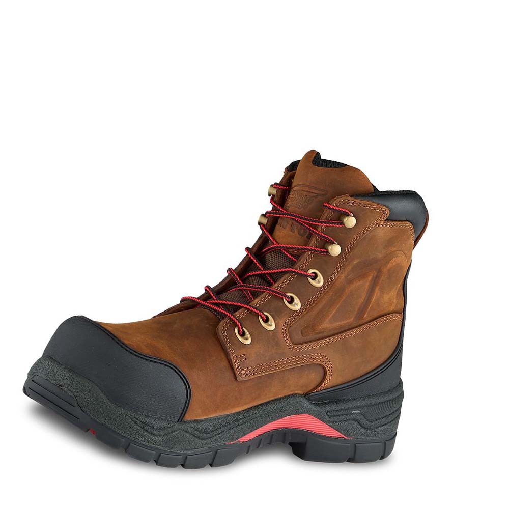 Red Wing King Toe® ADC 6-inch Safety Toe Men's Waterproof Boots Brown | ZA 416DFM